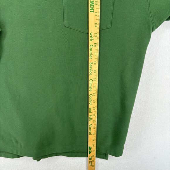 LL BEAN Shirt Mens L Golf Polo Short Sleeve Y2K 2000s Pique Cotton Green VTG - Picture 14 of 15